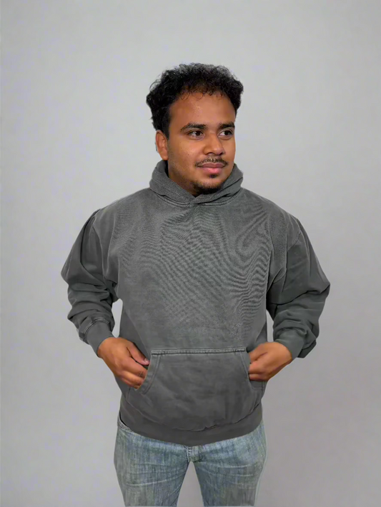 VINTAGE WASHED GREY HOODIE